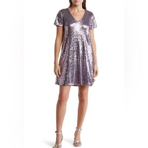 Melrose and Market Lavender Sequin Mini Dress